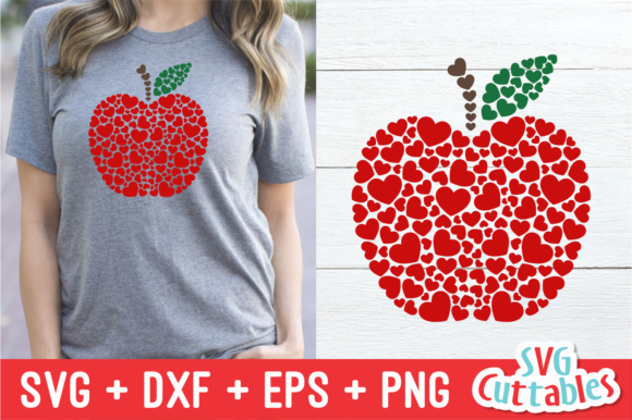 Charming Apple with Heart Teacher Valentines