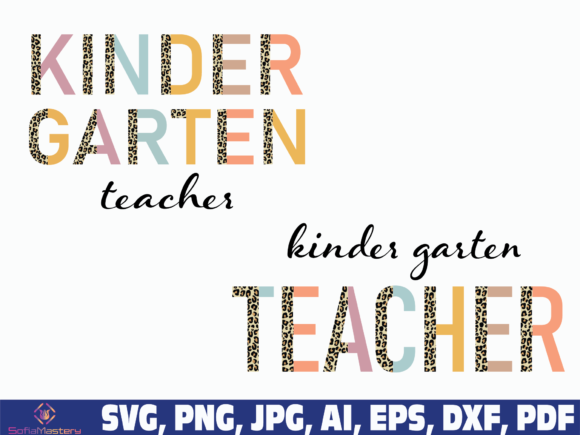 Leopard Kinder Garten Teacher Embroidery